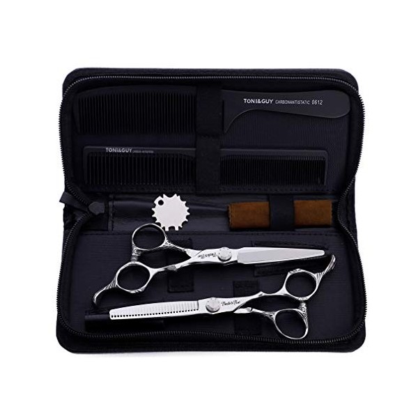 HIJIN Ciseaux De Coupe De Cheveux Règle 6.0 Pouces, Salon De Coiffure Salon De Coiffure Ciseaux Kits 440C en Acier Inoxydable