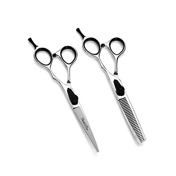 HIJIN Ciseaux Cheveux, Coiffure Kits Barbiers Ciseaux Outils Set 440C en Acier Inoxydable 6 Pouces , Salon De Coupe De Cheve