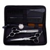 HIJIN 6 Pouces Ciseaux Cheveux Kits, Acier Inoxydable 440C Coiffure Barbiers Ciseaux Outils Set, pour lhomme Et Les Femmes D