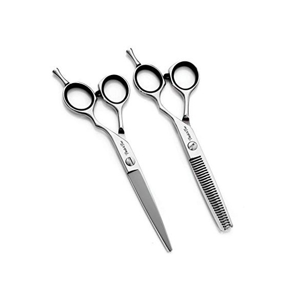 HIJIN 6,0 Pouces Ciseaux De Coupe De Cheveux Ensembles, Salon De Coiffure De Coiffeur Kits Ciseaux avec Peigne, pour Les Barb