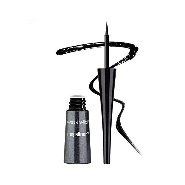 wet n wild - MEGALINER LIQUID EYELINER - Pointe fine facilitant lapplication - Teinte Black - 100% Cruelty Free – Produit Ve