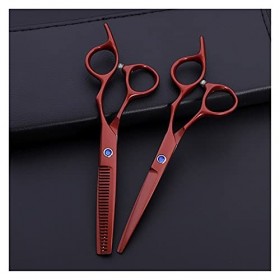Cisailles pour la coupe de cheveux 6 pouces Vin Rouge Coiffure Ciseaux Coupe de cheveux Amincissement Coiffeur Maquillage Cis