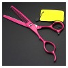 Générique Ciseaux de Coiffure gauchers Professionnels Set Droite et amincissement Coupe Rose Rouge Color : Set 