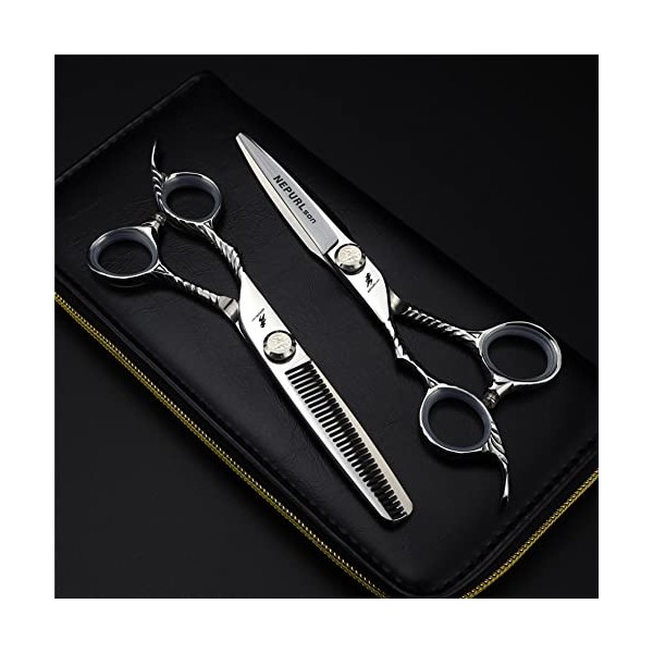 leybold Set De Ciseaux De Coiffure À Gauche Professionnel, en Acier Inoxydable Japonais 6,0 Pouces, Taille De La Barbe en For