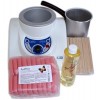 EPILWAX - Kit Epilation Complet à la Cire Chaude Pelable en Perles - Rose - 1kg - Cuve 800 ml - 1 Unité