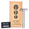 Parker Safety Razor Parker Variant de sécurité réglable Double Edge rasoir et 5 disques haut de gamme - satin Chrome