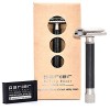 Parker Safety Razor Parker Variant de sécurité réglable Double Edge rasoir et 5 disques haut de gamme - satin Chrome