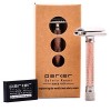 Parker Safety Razor Parker Variant de sécurité réglable Double Edge rasoir et 5 disques haut de gamme - satin Chrome