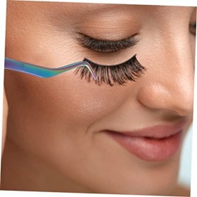 Pince à épiler pour extensions de cils Pince à épiler avec peigne Faux cils Outils de beauté Pince à cils en acier inoxydable...