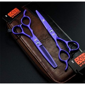 Ciseaux De Coiffure Professionnels Pour Gauche, 6 Pouces Styliste Coiffure Coupe Plat Et Amincissement Ensemble De Coupe De C