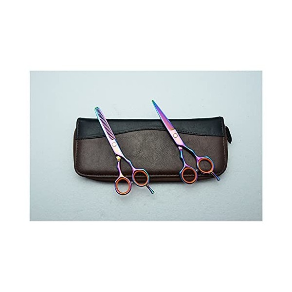 Ciseaux à cheveux Ciseaux de coupe de coiffure Ciseaux amincissants Outils de coiffure 2pcs Add Case Z 