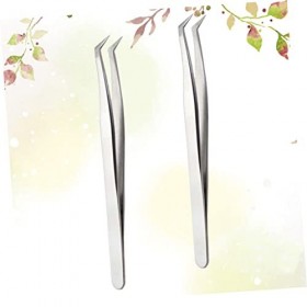 2 pièces pince à épiler professionnelle pince à épiler coudée pince à cils pince à épiler pince à cils pince à épiler extensi...