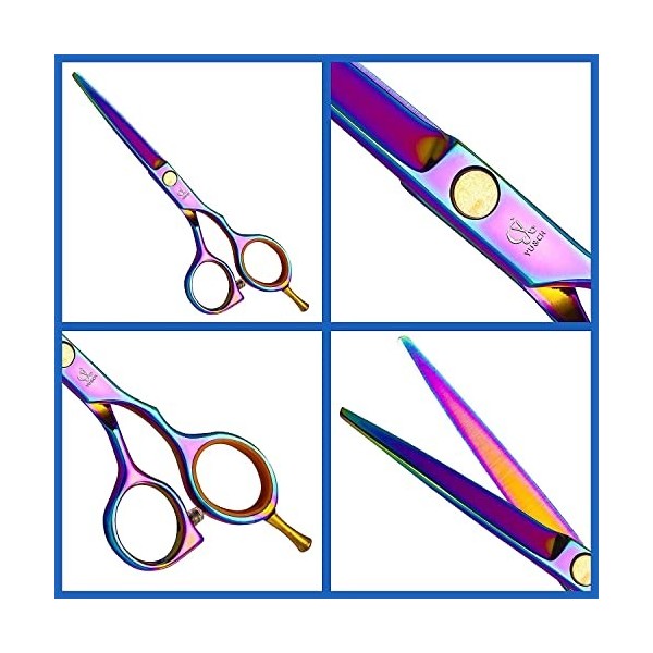 Kit de ciseaux de coupe de cheveux 5,5 pouces couleur acier inoxydable professionnel texture fine frange ciseaux de coiffeur 