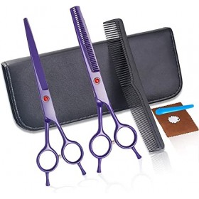 Kit de ciseaux de coupe de cheveux 7,0 pouces violet ensemble de ciseaux de coiffure professionnels en acier inoxydable cisea