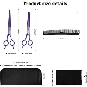 Kit de ciseaux de coupe de cheveux 7,0 pouces violet ensemble de ciseaux de coiffure professionnels en acier inoxydable cisea