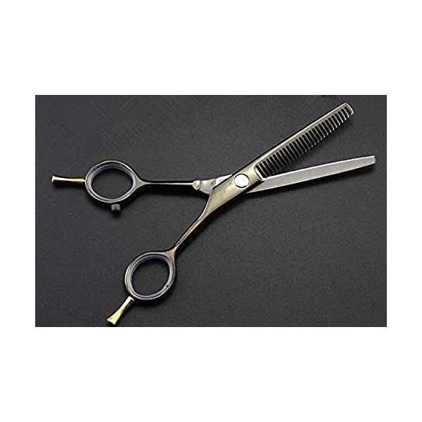Ciseaux professionnels à deux queues de 5,5 pouces ciseaux à cheveux amincissants noirs ensemble cisailles ciseaux de coiffur