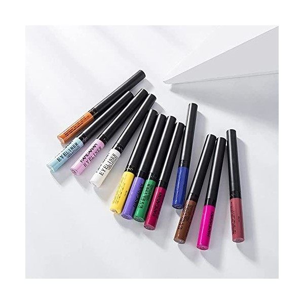 12 PCS Couleur Eyeliner Crayon Ensemble Mat Doublure Longue Durée Étanche Gel Crémeux Eyeliner Doux Ombre À Paupières Glissem