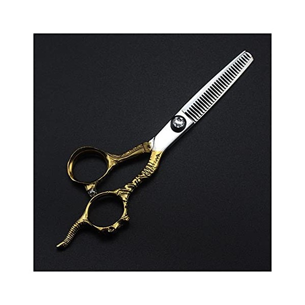 Ciseaux de Coiffure pour Coupe de Cheveux 6 Pouces, Ciseaux de Coiffeur à tête de Mouton doré, Ciseaux de Coiffeur Amincissan