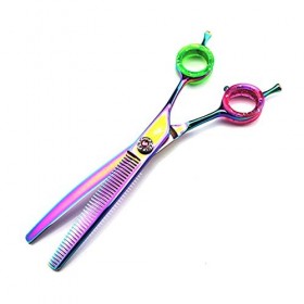 Cisailles de coupe des cheveux 7 pouces cisailles courbes professionnelles 440C animal de compagnie droomage droaderie ciseau