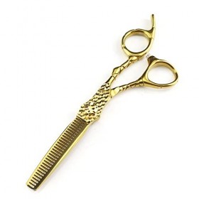 Ciseaux de coupe de cheveux, 6 pouces professionnels 440c en acier doré, ciseaux de coupe de cheveux, ciseaux de coupe de bar