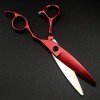 Ciseaux de coiffure professionnels, ciseaux de coiffure, ciseaux de barbier 6 pouces, vin rouge, FlatShear Red FlatShear 