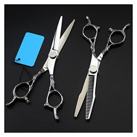 Ciseaux de coupe de cheveux professionnels japonais 440c 6 , rétro à deux queues, ciseaux de coupe de cheveux amincissants,