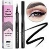 Eyeliner Liquide Noir Végan à l’Huile de Ricin Pressée à Froid - Longue Tenue, Sans Tâches, Pointe de Précision Ultra-Fine po