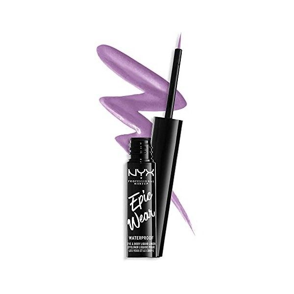 NYX Professional Makeup Eyeliner Liquide Semi-Permanent Epic Wear, Longue Tenue, Waterproof, Maquillage et Body Art Créatif, 