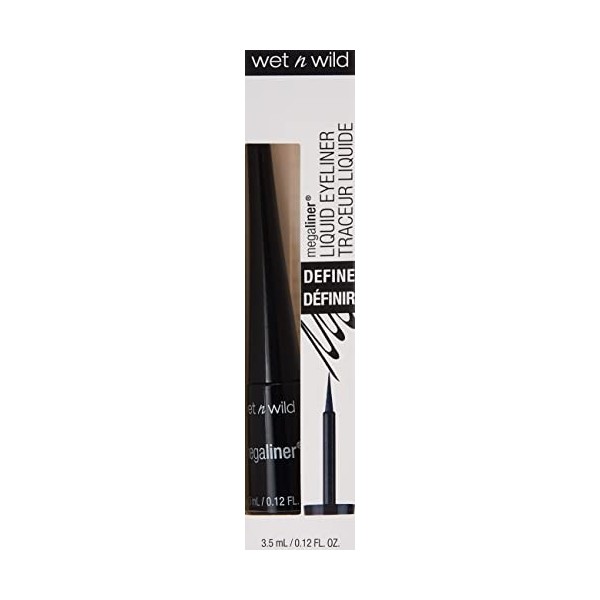 wet n wild - MEGALINER LIQUID EYELINER - Pointe fine facilitant lapplication - Teinte Black - 100% Cruelty Free – Produit Ve