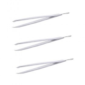 3 pcs Pince à épiler en grappe de cils Pince à cils Pince à sourcils Pince à sourcils en acier inoxydable Pince à cils pour e