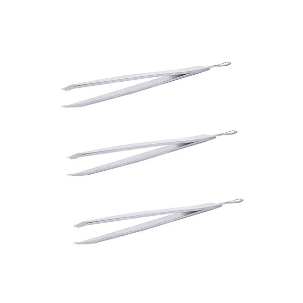 3 pcs Pince à épiler en grappe de cils Pince à cils Pince à sourcils Pince à sourcils en acier inoxydable Pince à cils pour e