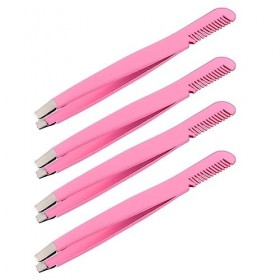Pince à épiler 4 pièces Pince à sourcils diagonale Pince à ciseaux Kit de maquillage Pince à épiler de précision Ciseaux à so