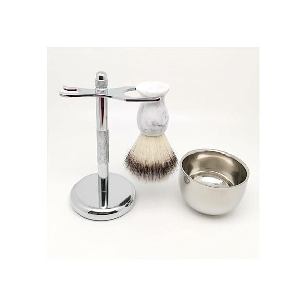 GHQYP Pratique Supports de Brosse de Rasoir pour Hommes ， Blaireau de Rasage synthétique Comprenant Un Support de Bol de Rasa