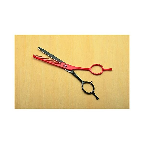 Ciseaux de coiffure JP 440C Ciseaux de coupe Ciseaux à effiler Ciseaux professionnels pour cheveux humains Couleur : Rouge, 