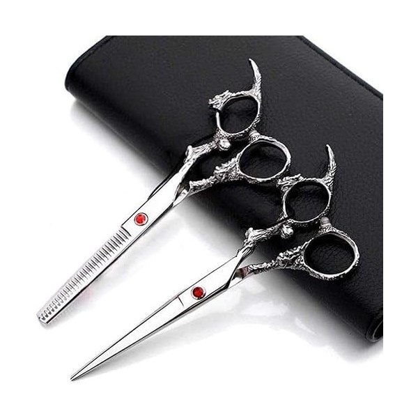 Ciseaux De Coiffeur Ciseaux De Coiffure Professionnels 14 Cm Noir/Argent Couleur Salon Barbiers Ou Usage Domestique-6.0_" 6 