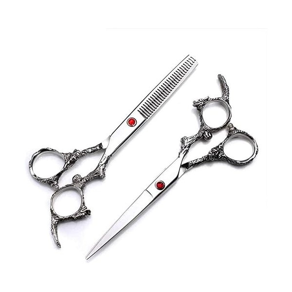 Ciseaux De Coiffeur Ciseaux De Coiffure Professionnels 14 Cm Noir/Argent Couleur Salon Barbiers Ou Usage Domestique-6.0_" 6 