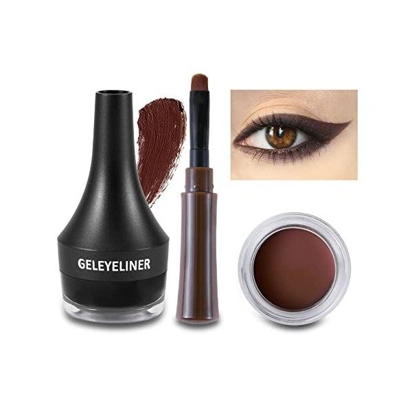 Boobeen Eyeliner Gel Waterproof Eyeliner Maquillage des yeux en gel anti-calcaire Set de maquillage pour les yeux Longue tenu