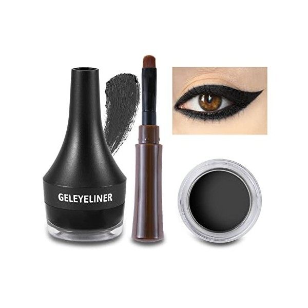 Boobeen Eyeliner Gel Waterproof Eyeliner Maquillage des yeux en gel anti-calcaire Set de maquillage pour les yeux Longue tenu