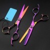 Ciseaux de coiffure professionnel 440c 6 pouces violet prune cheveux ciseaux ensemble coupe coiffeur coupe de cheveux amincis