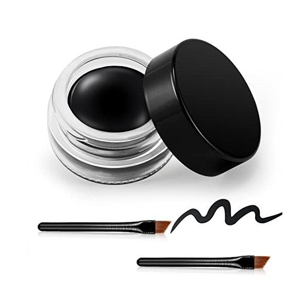 Erinde Eyeliner Gel, Gel Eyeliner Crème Imperméable Longue Durée, Pigments Haute Intensité Eye Liner Anti-Taches Maquillage d