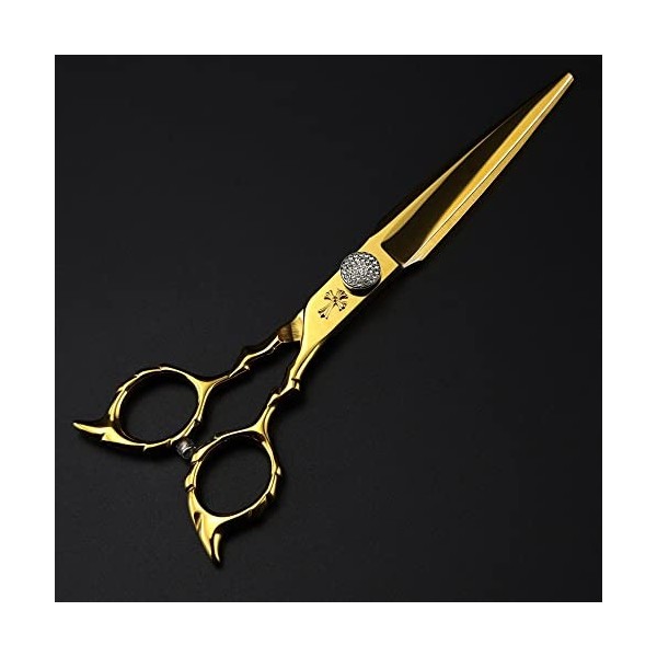 ciseaux de coiffeur Ciseaux de coupe de cheveux, 6.8 pouces JP 440c acier haut de gamme or ciseaux croix cheveux ciseaux coup