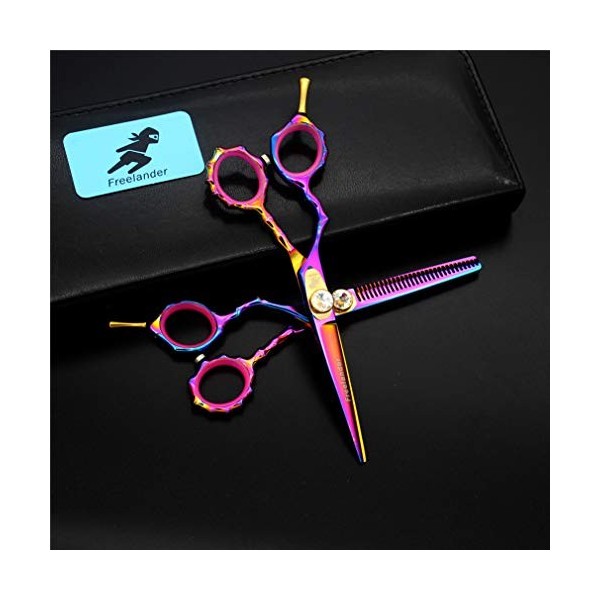 5,5 Pouces Gauche Ciseaux Main Cheveux Set Professionnel Salon De Coiffure Outils De Coiffure Ciseaux Salon Plat Dents Coupe 