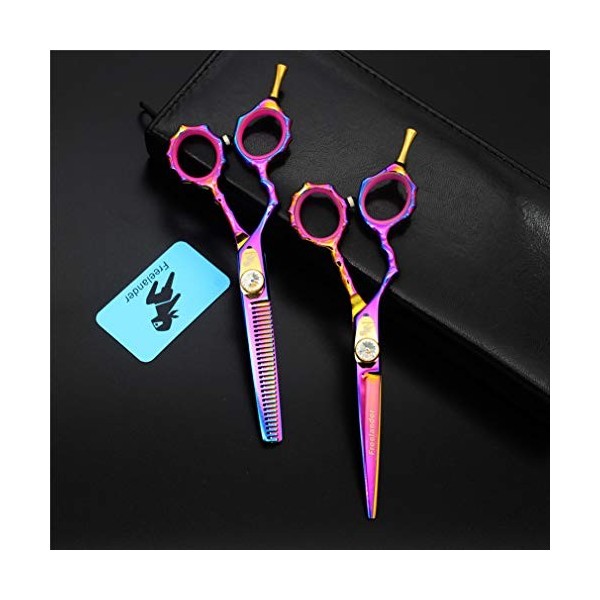 5,5 Pouces Gauche Ciseaux Main Cheveux Set Professionnel Salon De Coiffure Outils De Coiffure Ciseaux Salon Plat Dents Coupe 