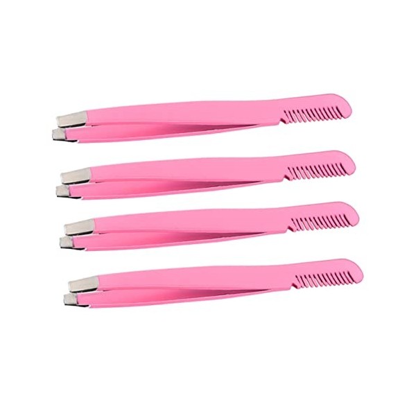 Pincettes dextension de cils de beauté, 4 pièces pinces à sourcils diagonales outil dépilation pinces en acier inoxydable p