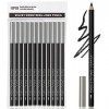 12PCS Erinde Black Eyeliner Pencil Set, 2 en 1 Crayon pour les yeux doux et crayon pour fard à paupières Crayons de maquillag