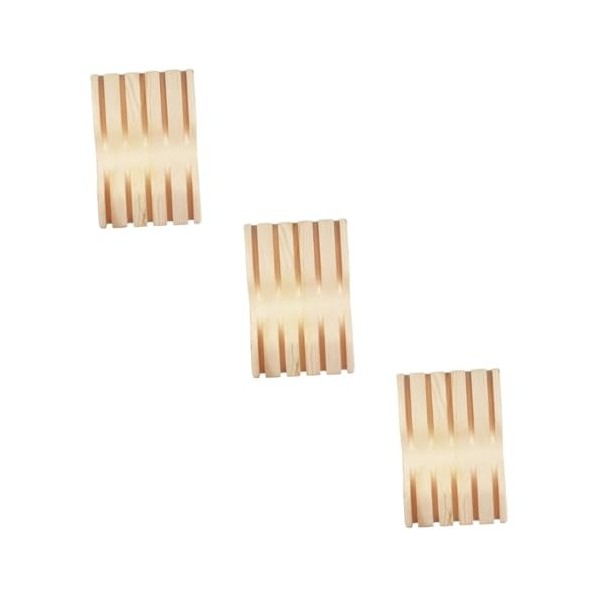 FRCOLOR 3 Pcs Support De Ciseaux En Bois Massif Coiffeur Porte-Ciseaux Outil De Coiffeur Porte-Ciseaux En Bois Plateau De Ser