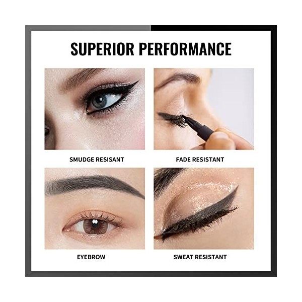 12PCS Erinde Black Eyeliner Pencil Set, 2 en 1 Crayon pour les yeux doux et crayon pour fard à paupières Crayons de maquillag