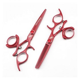 Ciseaux de coupe de cheveux 6 "ciseaux de barbier, ensemble de ciseaux de coiffure, poignées rotatives doubles, ciseaux volan