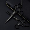 Ciseaux de coiffure Professional Premium personnalité Noir 6.0 pouces poignée tournante Set 440C Styliste Barber Scissor Text