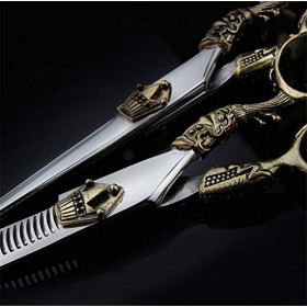 Ciseaux Coiffure Ciseaux de coiffure Ciseaux de cheveux rétro en acier inoxydable Ciseaux de coupe tranchants Ciseaux à éclai